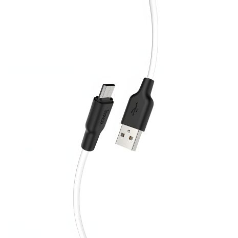 Кабель Hoco X21 Plus USB to MicroUSB 1m чорно-білий