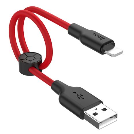 Кабель Hoco X21 Plus USB to Lightning 1m черно-красный