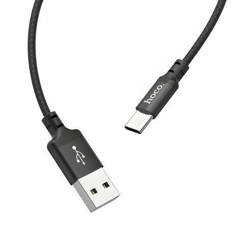Чорний кабель Hoco X14 2m USB to Type-C
