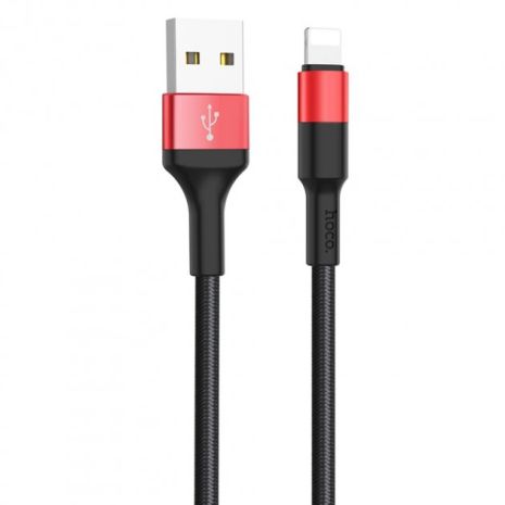 Кабель Hoco X26 USB to Lightning 1m черно-красный