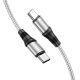 Кабель Hoco X50 Type-C to Type-C PD 100W 2m сріблястий Кабель Hoco X50 Type-C to Type-C PD 100W 2m сріблястий