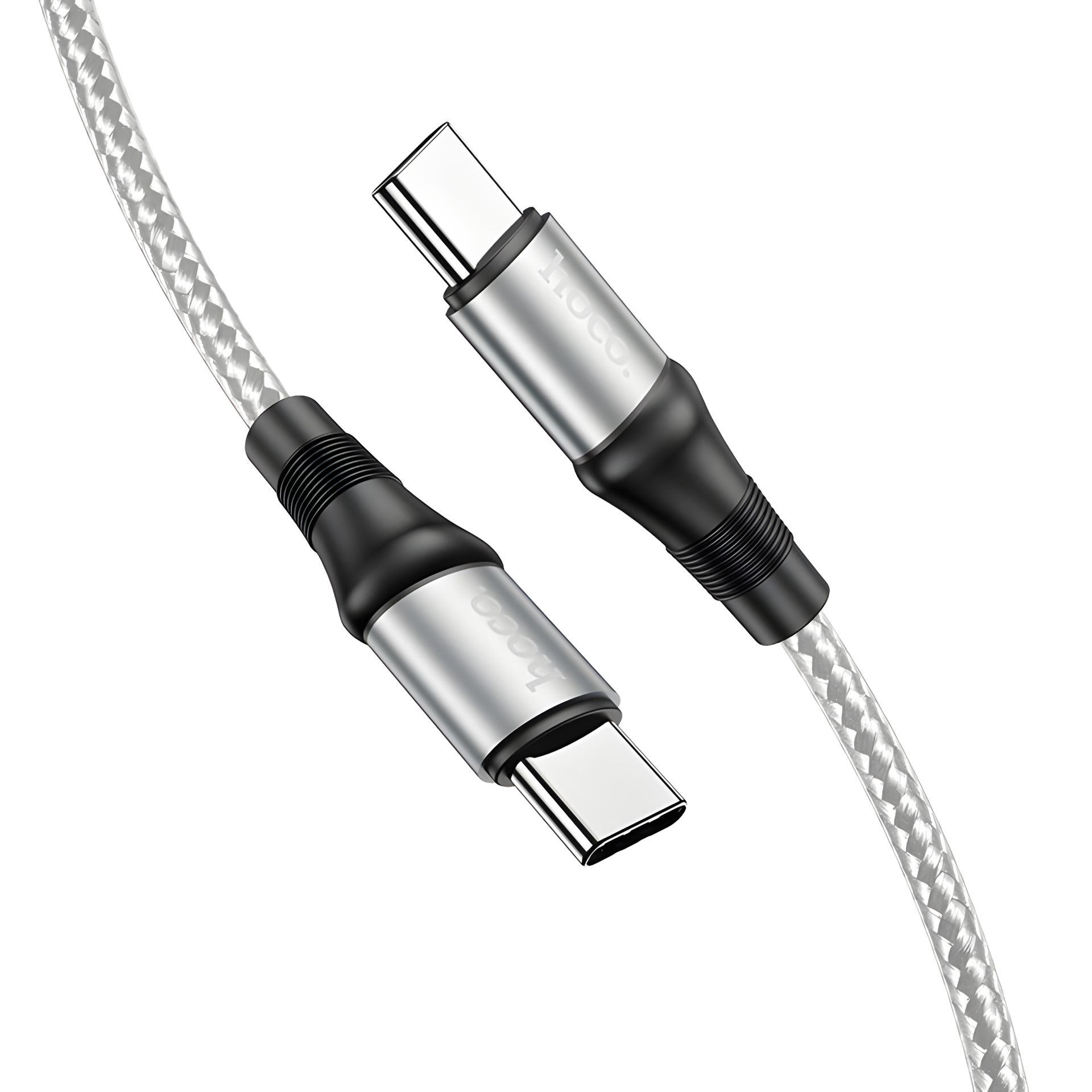 Кабель Hoco X50 Type-C to Type-C PD 100W 2m сріблястий Кабель Hoco X50 Type-C to Type-C PD 100W 2m сріблястий