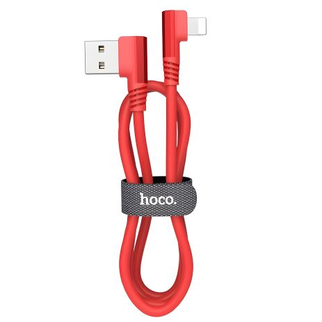 Красный кабель Hoco U83 USB to Lightning 1.2m