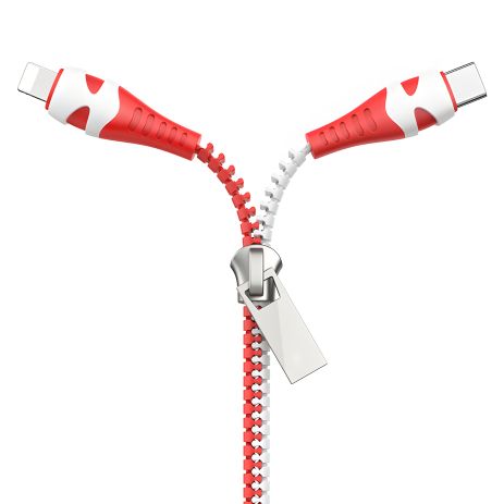 Кабель Hoco U97 2в1 USB to Type-C/ Lightning 1m чорно-червоний Кабель Hoco U97 2в1 USB to Type-C/ Lightning 1m чорно-червоний