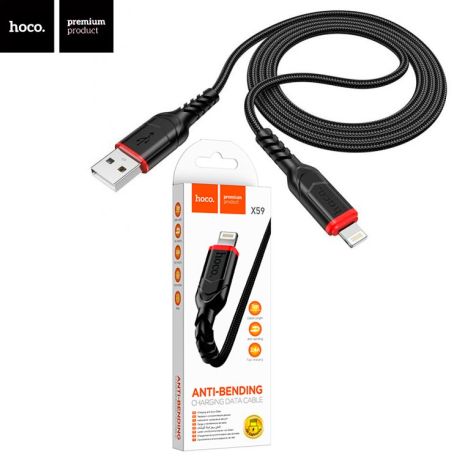 Кабель Hoco X59 USB to Lightning 1m черный