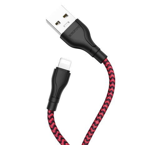 USB Borofone BX39 Beneficial Lightning 1m Чёрно-Красный