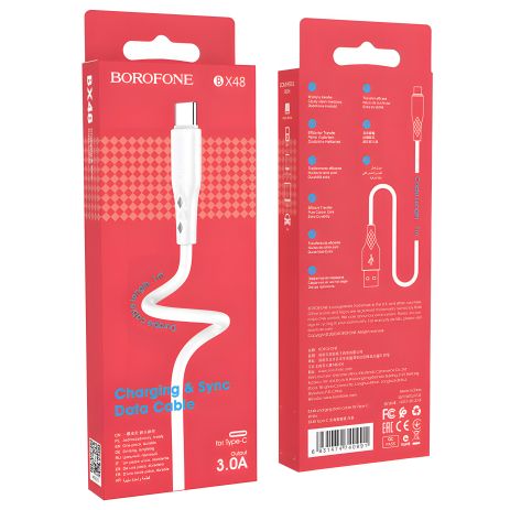 USB Borofone BX48 Type-C Білий USB Borofone BX48 Type-C Білий