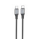 Кабель Hoco X86 Type-C to Type-C PD 60W, 1m, чорний, ультратонкий