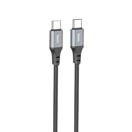 Кабель Hoco X86 Type-C to Type-C PD 60W, 1m, чорний, ультратонкий