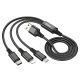 Hoco X76 кабель 3в1 USB to Type-C/Lightning/MicroUSB 1м, черный Hoco X76 кабель 3в1 USB to Type-C/Lightning/MicroUSB 1м, черный