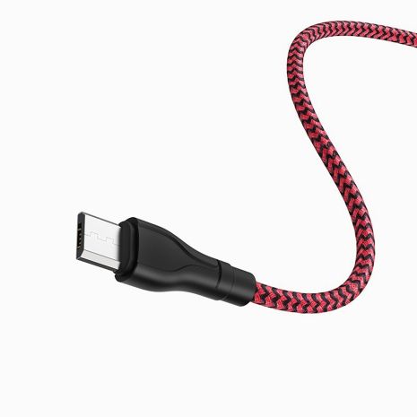 USB Borofone BX39 Beneficial MicroUSB 1m Чорно-Червоний