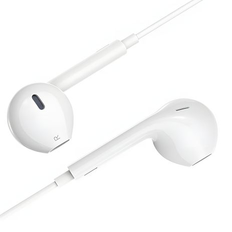 Білі дротові Hoco M80 навушники, 3.5 mm, 1.2m