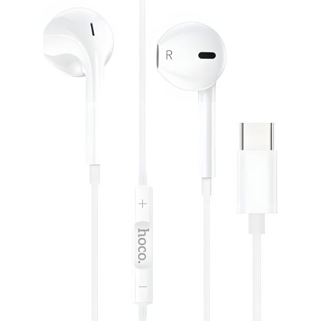 Білі дротові Hoco M80 навушники, Type-C, 1.2м, для Android