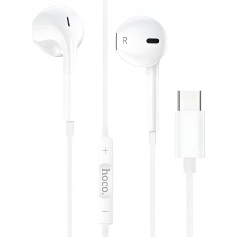Дротові навушники Hoco M80, Type-C, 1.2м, для Android, білі Дротові навушники Hoco M80, Type-C, 1.2м, для Android, білі