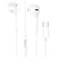 Білі дротові Hoco M80 навушники, Type-C, 1.2м, для Android