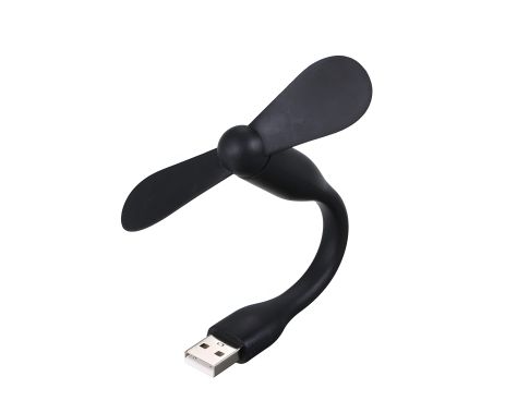 Чорний мобільний вентилятор USB, для повербанків, ноутбуків та ін.