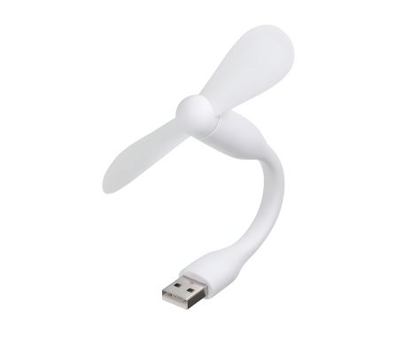 Мобільний вентилятор USB білий, від повербанка, ноутбука та ін.