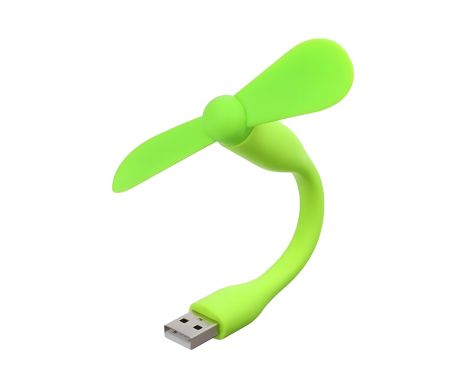 Мобільний вентилятор USB зелений, від повербанка, ноутбука та ін.