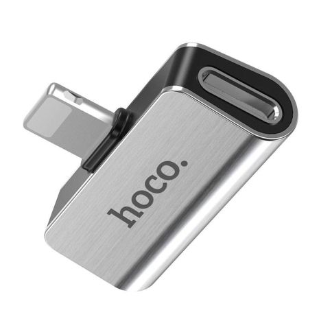 Перехідник Hoco LS24 Конвертер Dual Lightning Сталевий