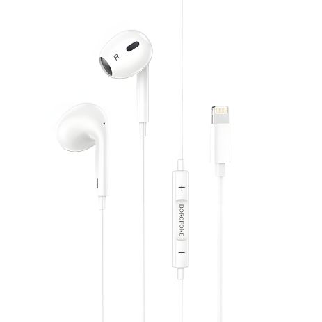Белые наушники Borofone BM30 Max Lightning Белые наушники Borofone BM30 Max Lightning