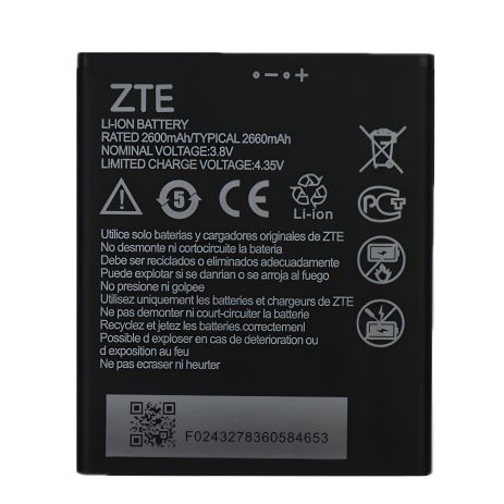 Аккумулятор для ZTE Blade A606 - Li3826T43P4H705949 / Li3826T43p4h695950 - 2600 mAh [Original] 12 мес. гарантии