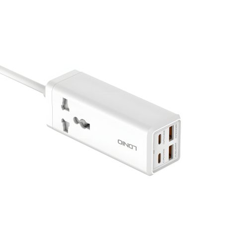 Мережевий подовжувач LDNIO SC1418 Power Strip PD/QC 65W, білий