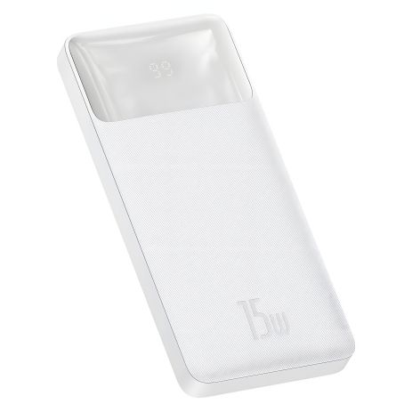 Повербанк Baseus PPDML-I Bipow 15W 10000 mAh Out: 2USB + QC3.0 Type-C: 5V/3A Max 15W / In: Micro 5В/2А (10W), Type-C 5В/3А (15W) с Дисплеем, White Повербанк Baseus PPDML-I Bipow 15W 10000 mAh Out: 2USB + QC3.0 Type-C: 5V/3A Max 15W / In: Micro 5В/2А (10W), Type-C 5В/3А (15W) с Дисплеем, White