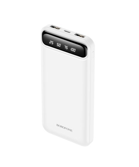 Повербанк Borofone BJ14 Freeway (10000 mAh / 2USB 5Vx2A / In: Type-C, micro-USB 5Vx2A ) LED, White