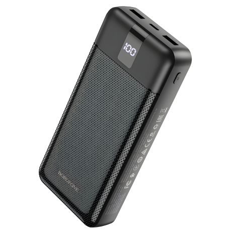 Повербанк Borofone BJ20A (20000 mAh 2USB, micro, Type-C, Lightning 5Vx2A / In: Type-C, micro-USB, USB, 5Vx2A ) LED, black