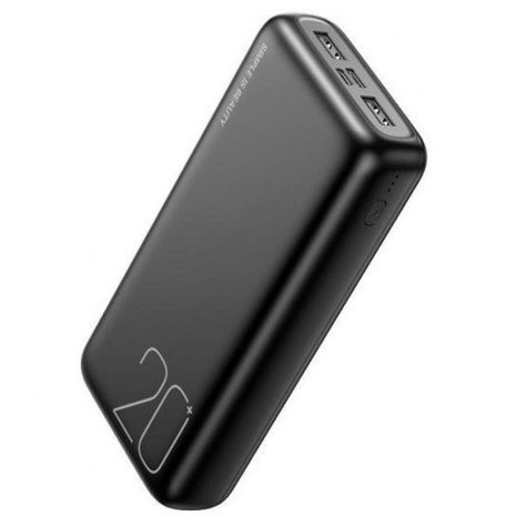 Повербанк XO PR183 (20000 mAh/Out: 2USB 5V/2.1A/In: Type-C, micro-USB 5V/2.1A) з LED індикатором, Чорний