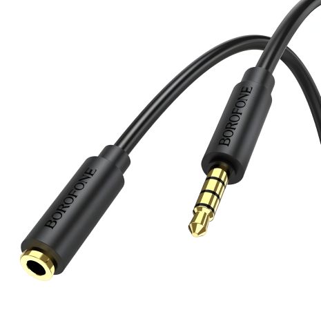 AUX кабель Borofone BL12 удлинитель Jack 3.5 to Jack 3.5 (F) 1m черный AUX кабель Borofone BL12 удлинитель Jack 3.5 to Jack 3.5 (F) 1m черный