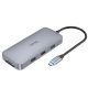 Адаптер-мультихаб HOCO HB32 Type-C converter Grey (Type-C to USB3.0+USB2.0*2+Type-C+RJ45+HDMI 4K+PD 100W+SD+TF)