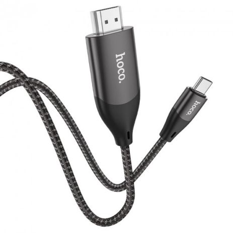 Адаптер перехідник Hoco UA16 4K Type-C to HDMI 2m темно-сріблястий