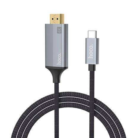 Адаптер переходник Hoco UA13 4K Type-C to HDMI 1.8m темно-серебристый