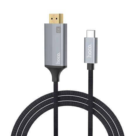 Адаптер перехідник Hoco UA13 4K Type-C to HDMI 1.8m темно-сріблястий