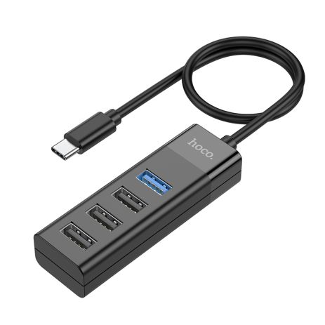 Адаптер Hoco HB25 Type-C to USB3.0+USB2.0*3 чорний Адаптер Hoco HB25 Type-C to USB3.0+USB2.0*3 чорний