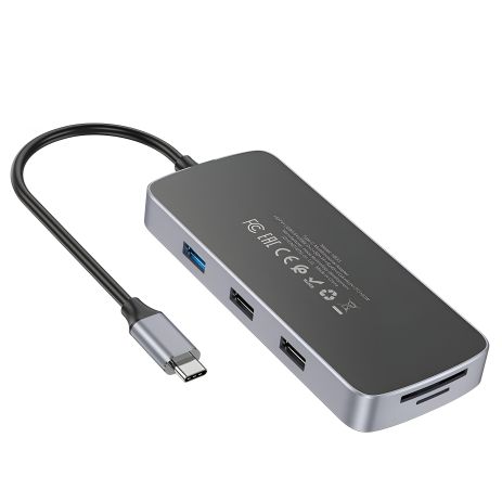 Адаптер Hoco HB33 Type-C 10-in-1 серый Адаптер Hoco HB33 Type-C 10-in-1 серый