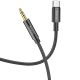 AUX кабель Hoco UPA19 Type-C to Jack 3.5 1m чорний AUX кабель Hoco UPA19 Type-C to Jack 3.5 1m чорний