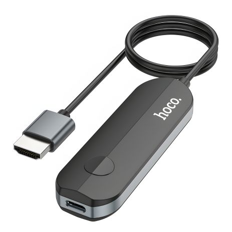 Адаптер переходник Hoco UA23 4K HDMI to Lightning (F) fot iPhone / iPad / MacBook 1m черный Адаптер переходник Hoco UA23 4K HDMI to Lightning (F) fot iPhone / iPad / MacBook 1m черный