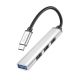 Адаптер Hoco HB26 (Type-C to USB3.0+USB2.0*3) 4 in 1 металлический серый Адаптер Hoco HB26 (Type-C to USB3.0+USB2.0*3) 4 in 1 металлический серый