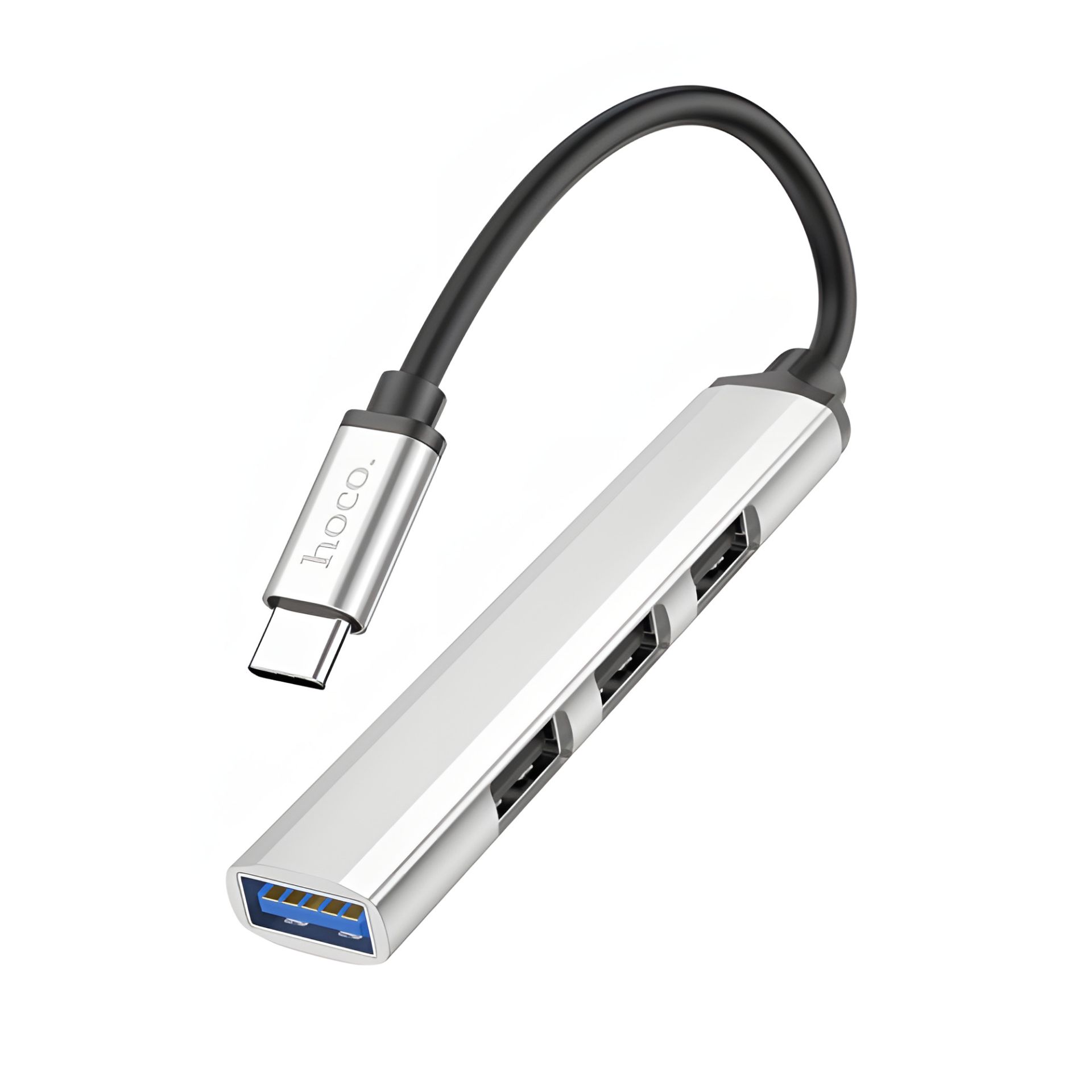 Адаптер Hoco HB26 (Type-C на USB3.0+3×USB2.0) 4в1 металлический серый Адаптер Hoco HB26 (Type-C на USB3.0+3×USB2.0) 4в1 металлический серый