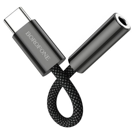 Аудио адаптер-переходник Borofone BV15 Type-C в Jack 3.5 (F) 0.1м черный