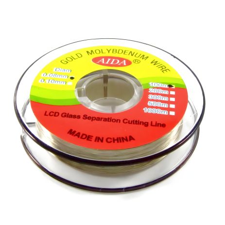Проволока (струна) Aida 0,08 мм/100 м для разделения комплектов дисплей+тачскрин, повышенной прочности Проволока (струна) Aida 0,08 мм/100 м для разделения комплектов дисплей+тачскрин, повышенной прочности