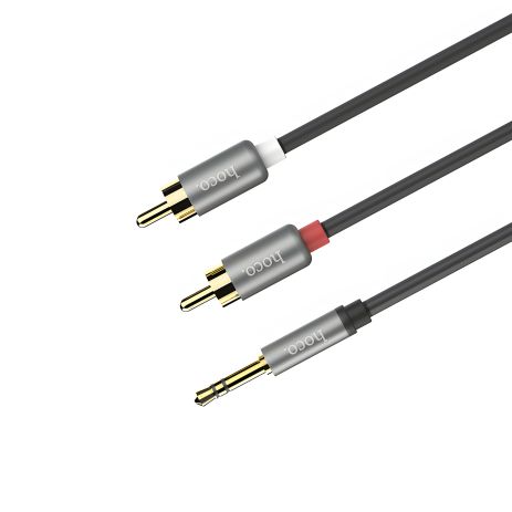 AUX кабель Hoco UPA10 Jack 3.5 до RCA 1.5m сірий