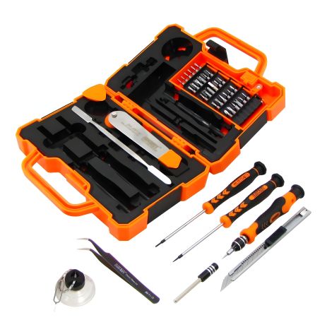 Комплект инструментов JM-8139 Jakemy (ручка, 35 бит, металлическая двухсторонняя лопатка, удлинитель, пинцет, нож, отвёртки +1.2, пенталоб 0.8)