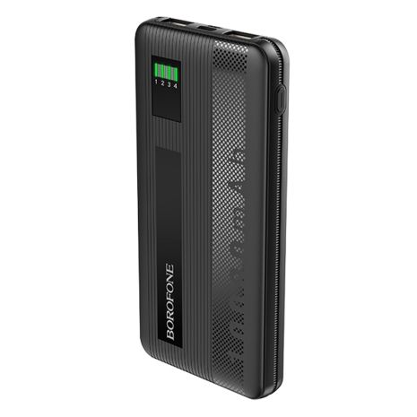 Повербанк Borofone BT32 (10000 mAh / Out: 2USB 5V/2A / In: Lightning, Type-C, micro-USB 5V/2A) с LED индикатором, Чёрный