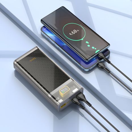 Повербанк Hoco J103A (20000mAh / Out: 2USB 22,5W QC3.0, Type-C 20W PD / In: Type-C 18W PD ) з LED Дисплеєм, Сірий Повербанк Hoco J103A (20000mAh / Out: 2USB 22,5W QC3.0, Type-C 20W PD / In: Type-C 18W PD ) з LED Дисплеєм, Сірий