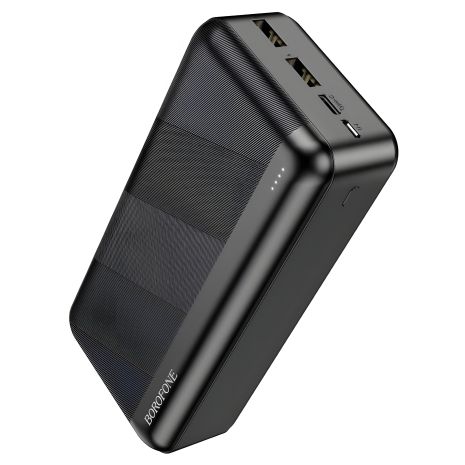 Повербанк Borofone BJ27B (30000 mAh/Out: 2USB 5V/2.1A/In: Type-C, micro-USB 5V/2A) з LED індикатором, Чорний