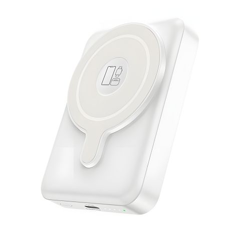 Повербанк Hoco Q11 MagSafe Wireless Charger 3-in-1 10000 mAh Type-C 20W / In: Type-C 18W, LED, White