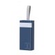 Повербанк Remax RPP-320 (30000mAh / Out: 2xUSB-A 22.5W QC3.0, Type-C PD 20W / In: micro-USB, Type-C 20W ) с LED Дисплеем и фонариком, Темно-синий Повербанк Remax RPP-320 (30000mAh / Out: 2xUSB-A 22.5W QC3.0, Type-C PD 20W / In: micro-USB, Type-C 20W ) с LED Дисплеем и фонариком, Темно-синий